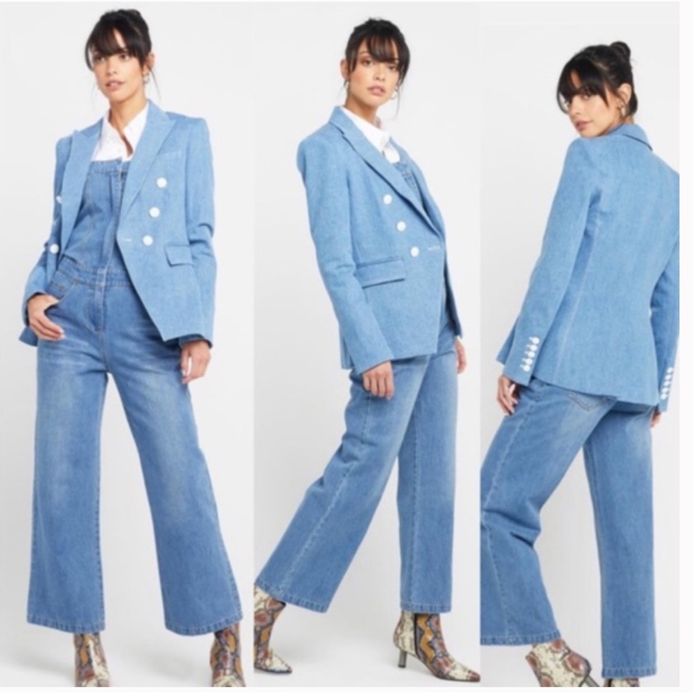 KOURT Fern Denim Look Blue Blazer Size X-Small for Upgraded Denim on Denim Looks